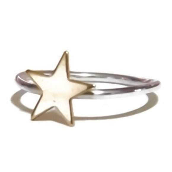 925 Sterling Silver & 14K Gold Filled STAR Ring size 5 - Picture 12 of 14